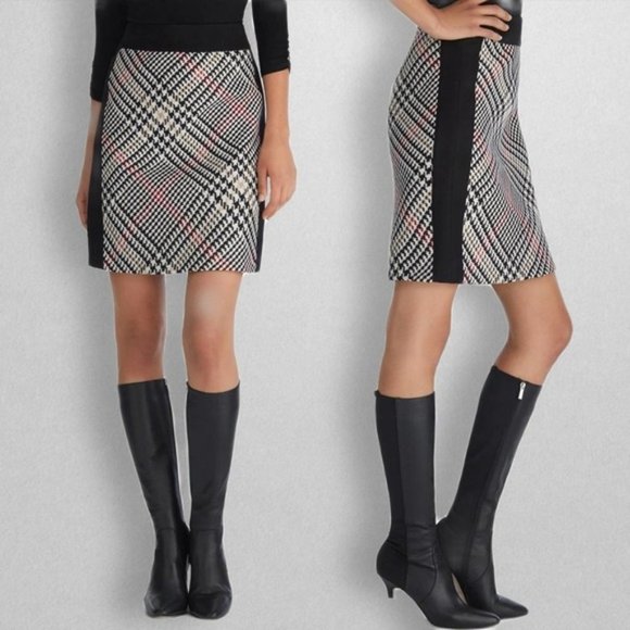 White House Black Market Dresses & Skirts - NWT White House Black Market Wool Blend Tweed Color Block Skirt